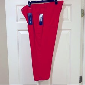NWT Chaps Red Capris Stretch Denim